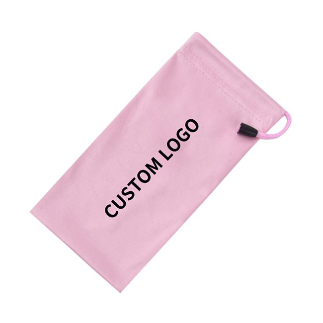 Bolso rosado de la microfibra de la bolsa de la microfibra de Sunglass de la marca de encargo