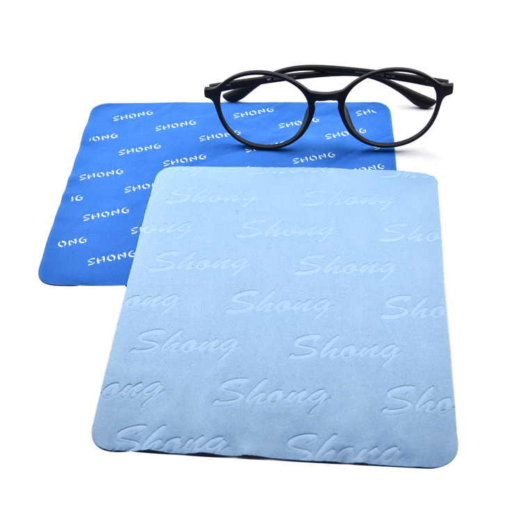 Paño de microfibra con logotipo grabado en relieve para gafas, ropa personalizada para gafas
