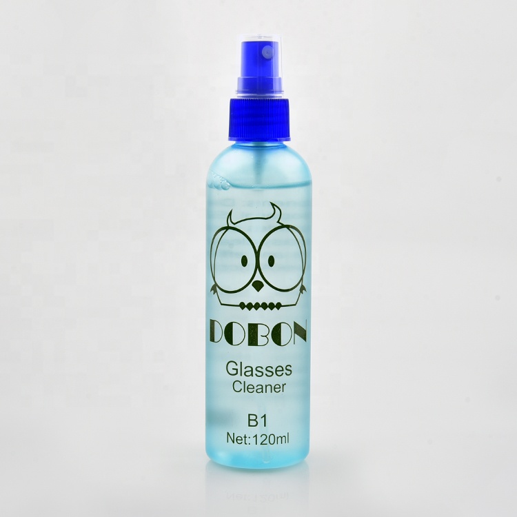 Spray de botella de plástico personalizado líquido limpiador de gafas de 120 ml