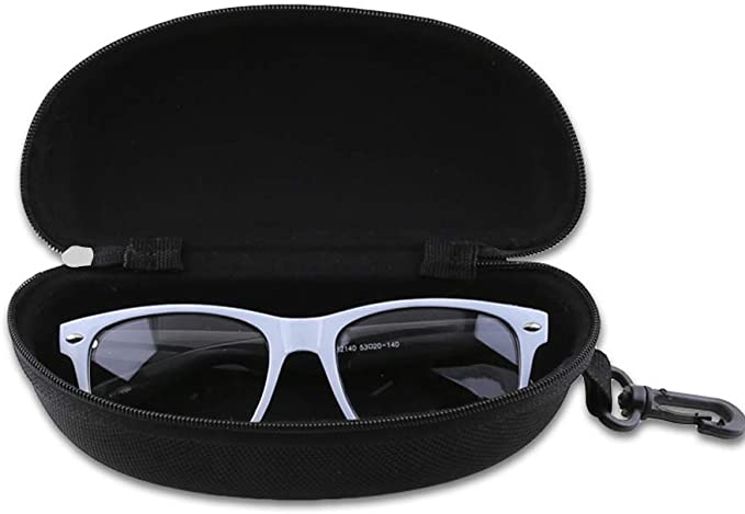 Estuche de gafas protectoras con cremallera portátil Estuche de gafas de sol personalizado negro