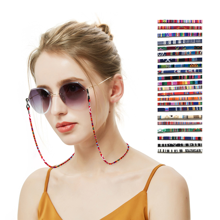 Cadenas y cordones de anteojos deportivos personalizados de nailon de seguridad de moda al por mayor