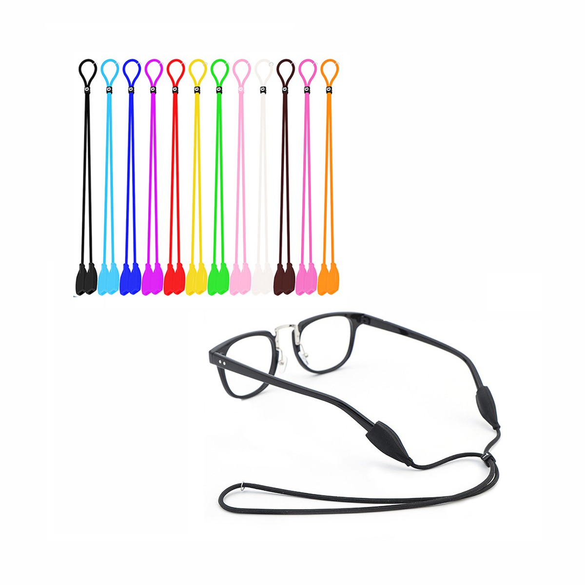 Accesorios de gafas de moda, correa de silicona para gafas de sol, cadenas y cordones multicolores para gafas